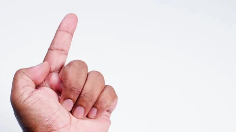 Hand Gesture One Pointing Finger Stock Footage 248700804