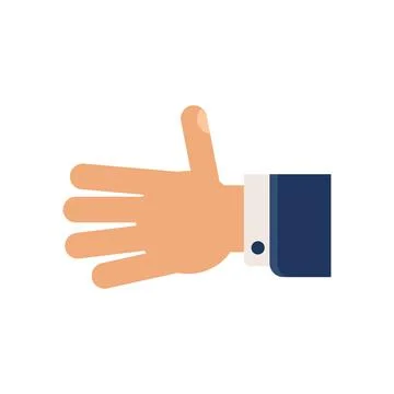Hand gesture palm open side view flat vector icon illustration Stock Illustration