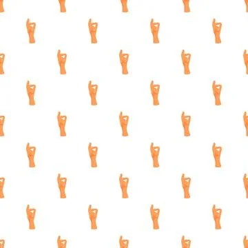 Hand gesture pattern creating a seamless background design Stock Illustration