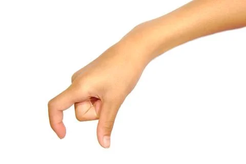 Hand gesture like picking something isolated on a white background Foto stock
