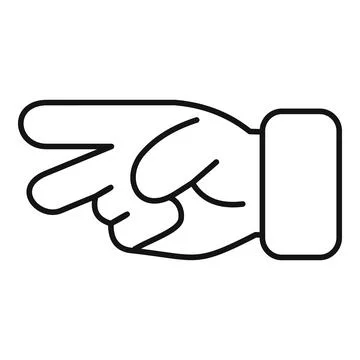 Hand gesture pointing index finger left direction icon Stock Illustration