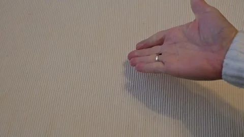 Hand gesture pointing on white background Stock Footage 336179730