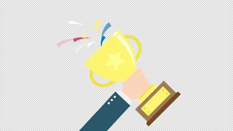 Hand Gesture: Raising a Trophy Stock Footage 205061588