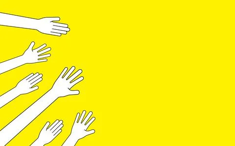 Hand gesture, reaching to the same direction Stock-Illustration