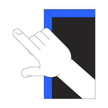 Hand gesture reaching through frame vector illustration Stock Illustration