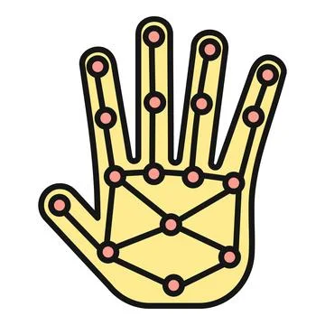 Hand gesture recognition tracking system with biometric points Stock Illustration