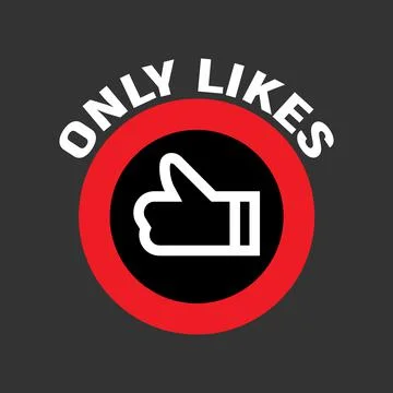 Like hand gesture in red circle with slogan, internet communication free of n Stock Illustration