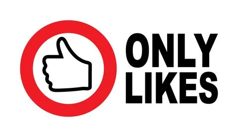 Like hand gesture in red circle with slogan, internet communication free of n Stock Illustration