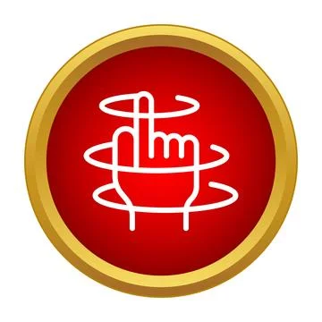 Hand gesture rotating 360 degrees virtual reality icon Stock Illustration