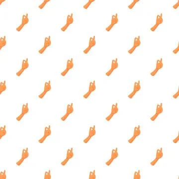 Hand gesture seamless pattern showing okay sign Stock Illustration