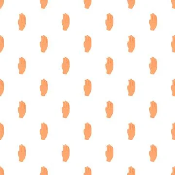 Hand gesture seamless pattern for silent communication Stock Illustration