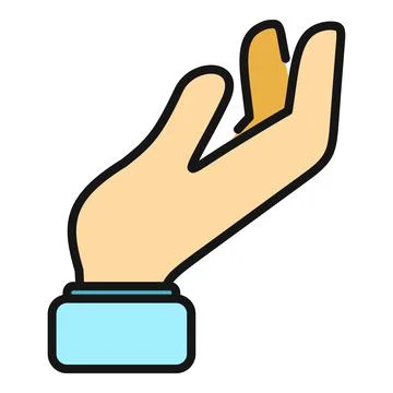 Hand gesture showing giving, helping, or receiving Stock Illustration