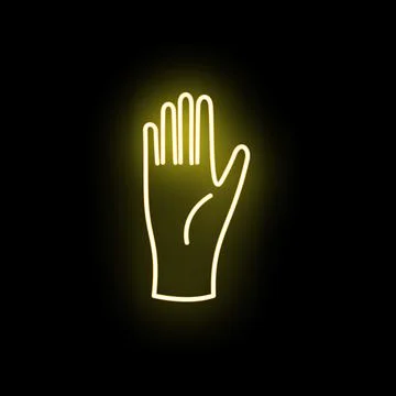 Hand gesture showing stop or warning neon sign Stock Illustration