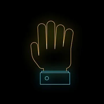 Hand gesture showing stop warning and signal Stock Illustration