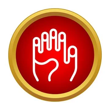 Hand gesture showing stop warning symbol icon Stock Illustration