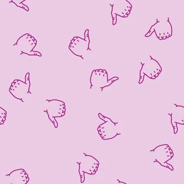 Hand gesture shows class line seamless pattern Illustrazione stock