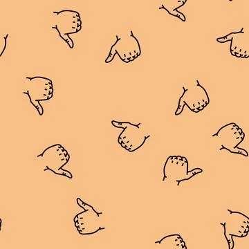 Hand gesture shows class vector seamless pattern Stock Illustration