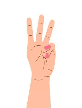 Hand gesture sign vector. ounting on fingers. Wrist icons with finger count Illustrazione stock