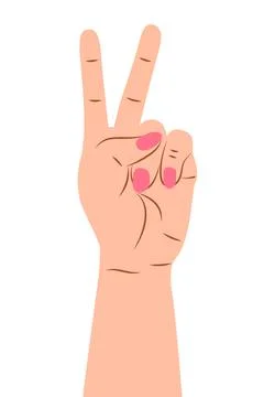 Hand gesture sign vector. ounting on fingers. Wrist icons with finger count Stock Illustration