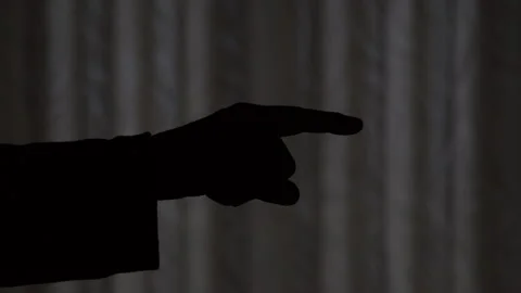 Hand gesture in silhouette showing precise guidance Stock Footage 320795101