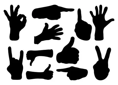 Hand gesture silhouette vector symbol icon design. Stock Illustration