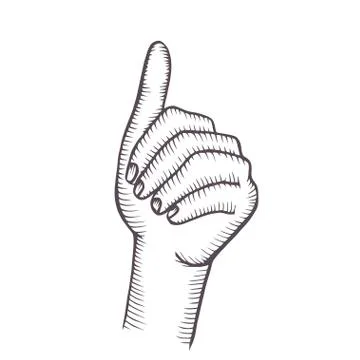 Hand gesture sketch. Illustrazione stock