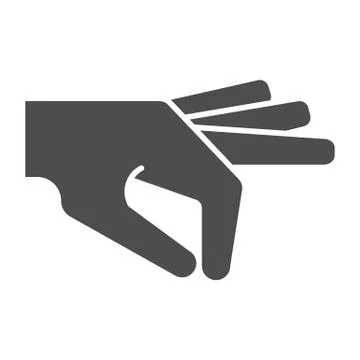 Hand gesture solid icon. Arm in gesture vector illustration isolated on white Stock Illustration