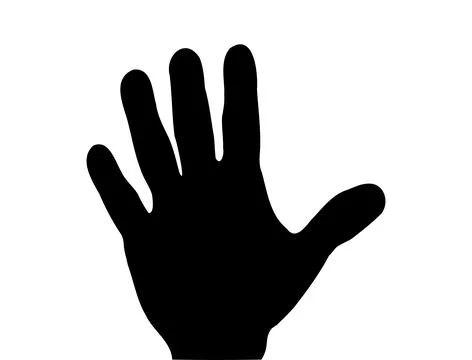 Hand gesture stencil - open palm. Signs and symbols. Stock Illustration