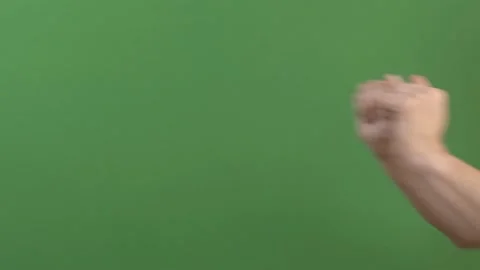 Hand gesture stop, NO sign. Woman hands making no gesture isolated on green Stock Footage 169792961