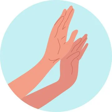 Hand gesture to stop violence. Circle .vector flat illustration. Stock-Illustration