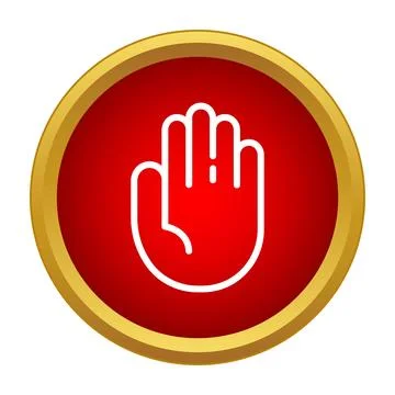 Hand gesture stopping attention warning prohibition icon Stock Illustration
