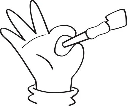 Hand gesture taking or picking up smoking pipe Stock Illustration