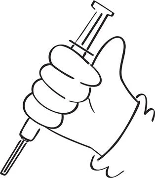 Hand gesture taking self administered medical injection Stock-Illustration