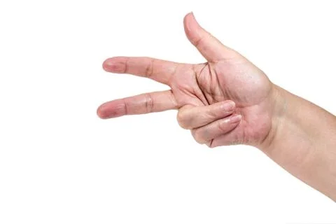 Hand gesture -three Foto stock