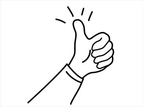 Hand gesture with a thumb Illustrazione stock