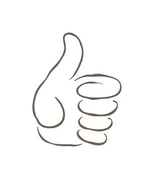 Hand Gesture Thumbs Up For Approval And Like Symbol Doodle Vector Illustratio Stock Illustration