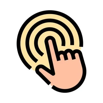 Hand gesture touching digital screen interface element Stock Illustration