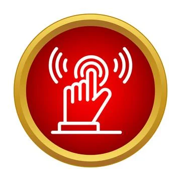 Hand gesture touching screen feedback user interface icon Stock Illustration