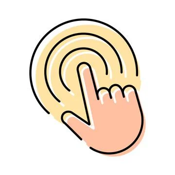 Hand gesture touching screen pointer interface icon 스톡 일러스트