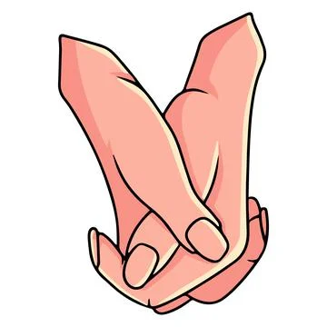 Hand gesture. Woman's hand. Hand gestures. Cartoon style. Stock Illustration
