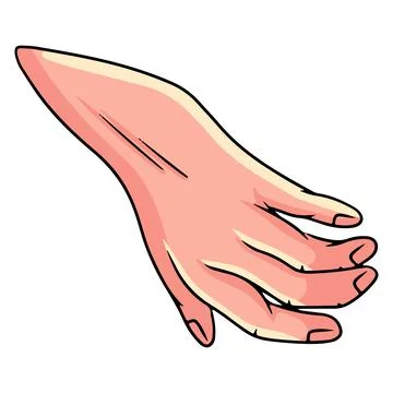 Hand gesture. Woman's hand. Hand gestures. Cartoon style. Stock Illustration