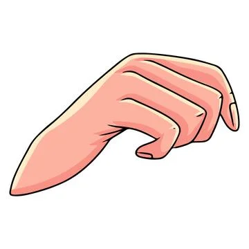 Hand gesture. Woman's hand. Hand gestures. Cartoon style. Stock Illustration