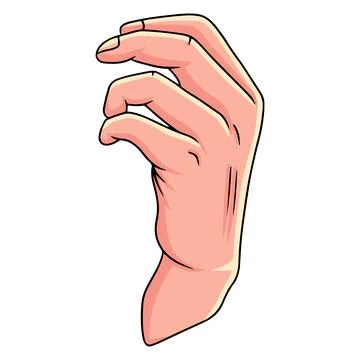 Hand gesture. Woman's hand. Hand gestures. Cartoon style. Stock Illustration