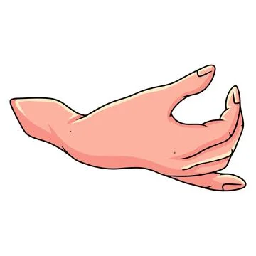 Hand gesture. Woman's hand. Hand gestures. Cartoon style. Stock Illustration