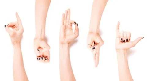 Hand gestures 5 Stock Photos
