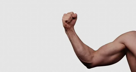 Hand gestures with alpha channel. Pre keyed. Vascular athletic male arm Stock Footage 264844552