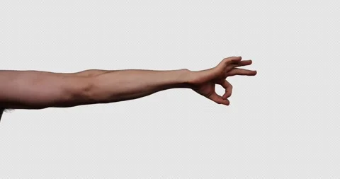 Hand gestures with alpha channel. Pre keyed. Athletic male hand showing Stock Footage 264844564