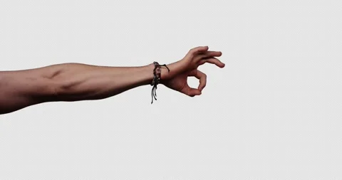 Hand gestures with alpha channel. Pre keyed. OK, well done, muscular male Stock Footage 264844739