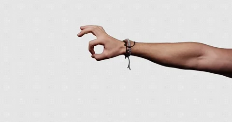 Hand gestures with alpha channel. Pre keyed. OK, well done, muscular male Stock Footage 264844759