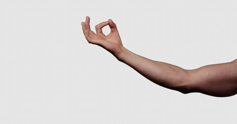 Hand gestures with alpha channel. Pre keyed. Athletic male hand showing Stock Footage 264849470